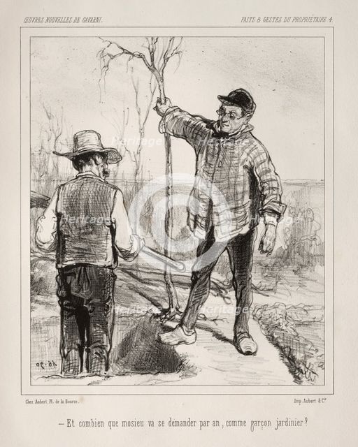 Faite et Gestes du Propriétaire. Creator: Paul Gavarni (French, 1804-1866).