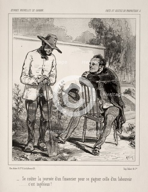 Faite et Gestes du Propriétaire. Creator: Paul Gavarni (French, 1804-1866).