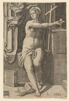 Faith (Fides), from the series The Seven Virtues, 1530. Creator: Lucas van Leyden