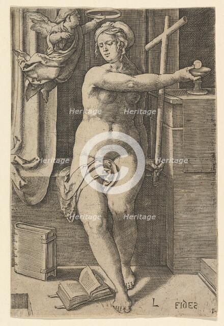 Faith (Fides), from the series The Seven Virtues, 1530. Creator: Lucas van Leyden.