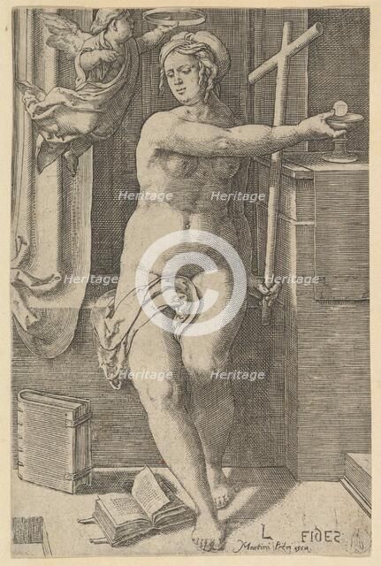 Faith, from the series The Seven Virtues, 1530. Creator: Lucas van Leyden.