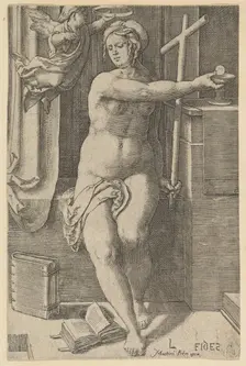 Faith, from the series The Seven Virtues, 1530. Creator: Lucas van Leyden