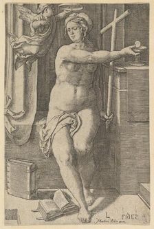 Faith, from the series The Seven Virtues, 1530. Creator: Lucas van Leyden