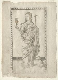 Faith (from the Tarocchi, series B: Cosmic Principles & Virtues, #40), before 1467. Creator: Master of the E-Series Tarocchi (Italian, 15th century)