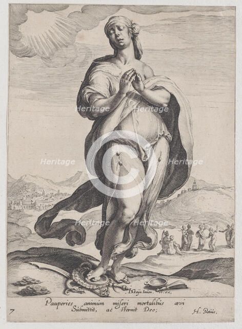 Faith, from Virtues and Vices, 1596-97., 1596-97. Creator: Zacharias Dolendo.