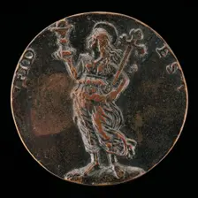 Faith Holding a Chalice with a Wafer and a Cross [reverse], c. 1497. Creator: Unknown