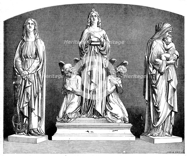 "Faith, Hope and Charity" - sculpted by J. Thomas, 1858. Creator: Harvey Orrin Smith.