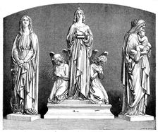 "Faith, Hope and Charity" - sculpted by J. Thomas, 1858. Creator: Harvey Orrin Smith