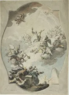 Faith Overcoming Heresy (recto); Tracing after Faith Overcoming Heresy (verso), 1779/91. Creator: Pietro Antonio Novelli