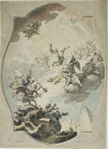 Faith Overcoming Heresy (recto); Tracing after Faith Overcoming Heresy (verso), 1779/91. Creator: Pietro Antonio Novelli