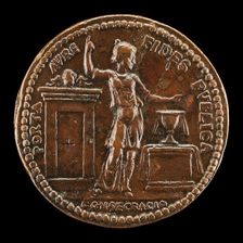 Faith Pointing to Heaven [reverse], 16th century. Creator: Unknown