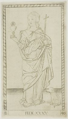 Faith plate 40 from Genii and Virtues, c.1465. Creator: Unknown