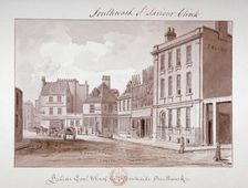 Falcon Coal Wharf, Bankside, Southwark London, 1827. Artist: John Chessell Buckler