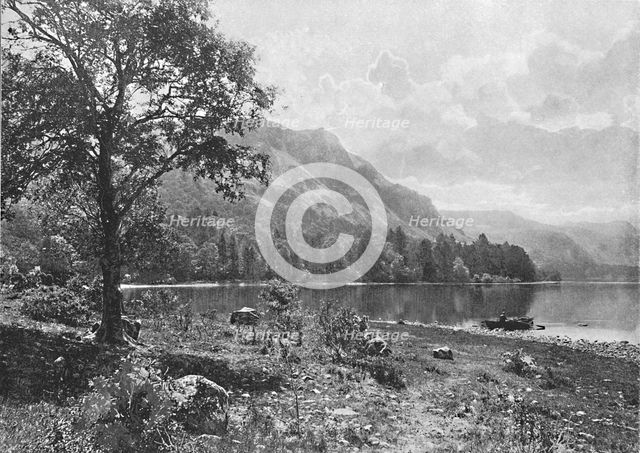 'Falcon Crag, Derwentwater', c1896. Artist: Alfred Petit.