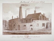 Falcon Glass Works near Bankside, Southwark London, 1827. Artist: John Chessell Buckler