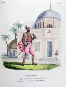 Falconer 1828. Artist: Marlet et Cie