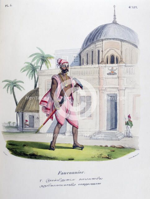 'Falconer', 1828. Artist: Marlet et Cie