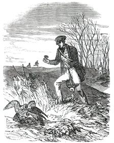 Falconer about to Disengage Falcons from Quarry, 1850. Creator: Unknown