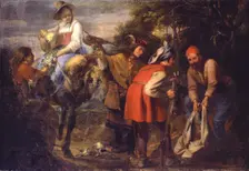 Falconers, 1st half of 17th century. Creator: Pieter Van der Plas