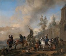 Falconers setting out on a Hunt, before 1665. Creator: Philip Wouverman