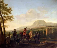 Falconry 17th century. Artist: Gerrit Berckheyde