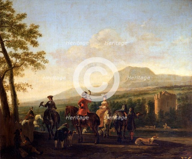 'Falconry', 17th century.  Artist: Gerrit Berckheyde