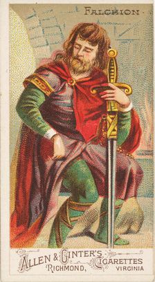 Falchion, from the Arms of All Nations series (N3) for Allen & Ginter Cigarettes Brands, 1887. Creator: Allen & Ginter