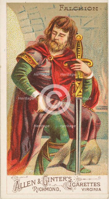 Falchion, from the Arms of All Nations series (N3) for Allen & Ginter Cigarettes Brands, 1887. Creator: Allen & Ginter.