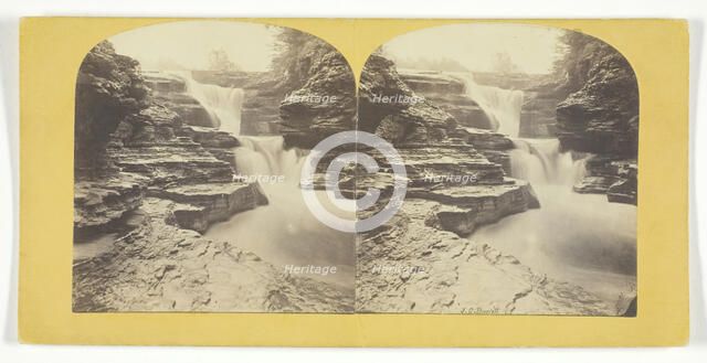 Fall Creek Ithaca Cascades above Irish Hammer Fall, 1860/65. Creator: J. C. Burritt.