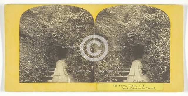 Fall Creek, Ithaca, N.Y. Front Entrance to Tunnel, 1860/65. Creator: J. C. Burritt.