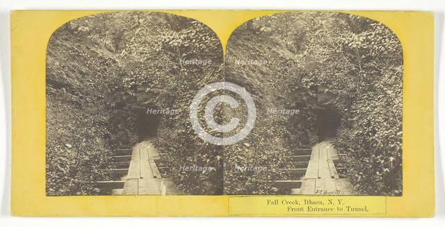 Fall Creek, Ithaca, N.Y. Front Entrance to Tunnel, 1860/65. Creator: J. C. Burritt.