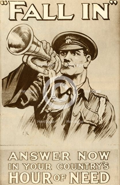 "Fall In": Answer Now in Your Country's Hour of Need', 1915, (1935).  Creator: Unknown.