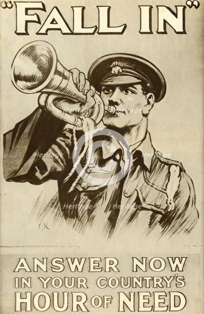 "Fall In": Answer Now in Your Country's Hour of Need', 1915, (1935).  Creator: Unknown.
