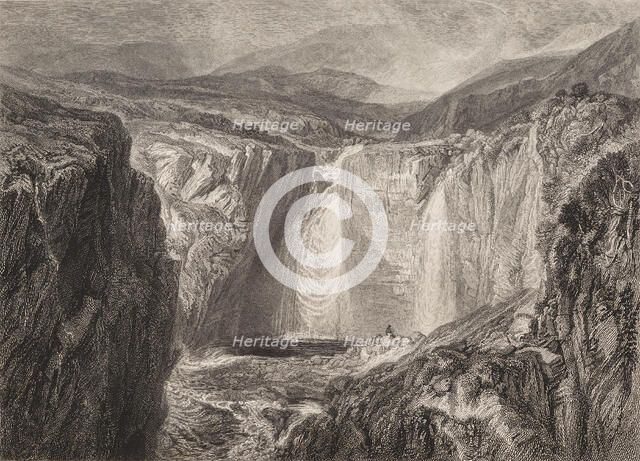 Fall of the Tees, Yorkshire, 1827. Creator: Edward Goodall.