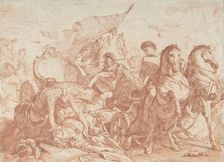 Fall of Antiochus From His Chariot, 18th century., 18th century. Creator: Noël Hallé