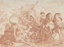 Fall of Antiochus From His Chariot, 18th century., 18th century. Creator: Noël Hallé
