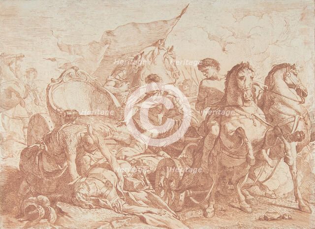 Fall of Antiochus From His Chariot, 18th century., 18th century. Creator: Noël Hallé.