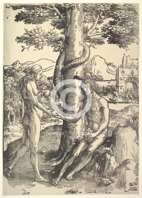 Fall of Man, (Adam and Eve), ca. 1514. Creator: Lucas van Leyden.