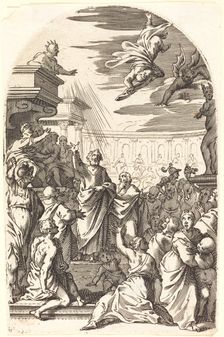 Fall of Simon the Magician, 1608/1611. Creator: Jacques Callot