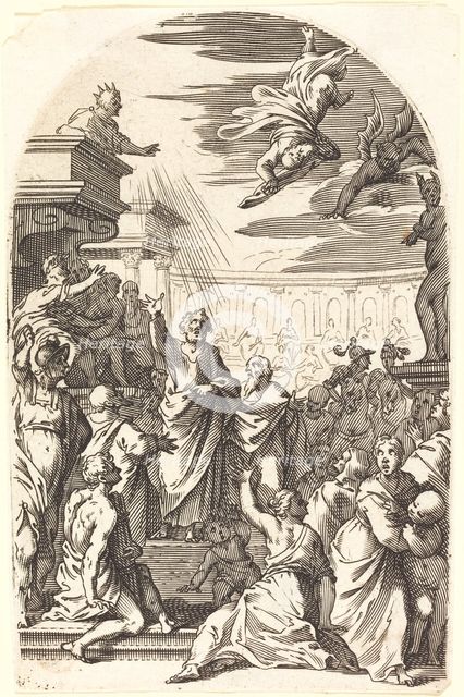 Fall of Simon the Magician, 1608/1611. Creator: Jacques Callot.