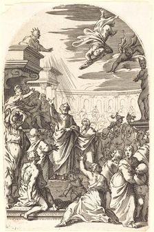 Fall of Simon the Magician, 1608/1611. Creator: Jacques Callot