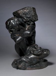 Fallen Caryatid Carrying Her Stone, 1880-1881(?). Creator: Auguste Rodin (French, 1840-1917)
