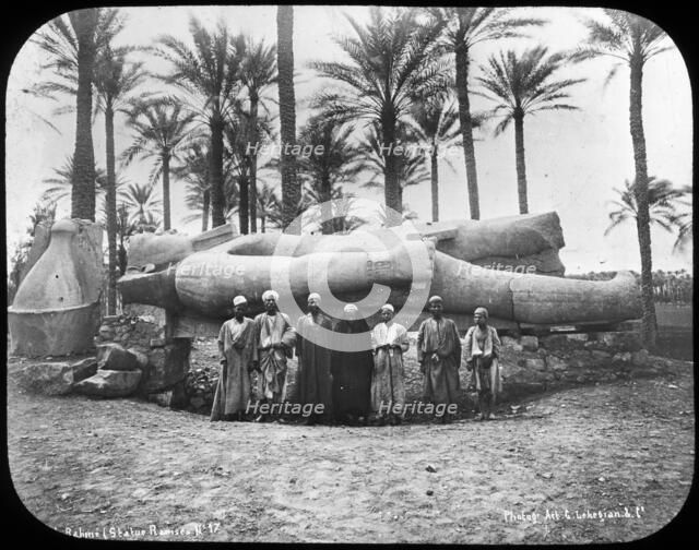 Fallen colossal statue of Rameses the Great, Memphis, Egypt, c1890. Artist: G Lekegian