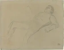 Fallen Jockey (study for "Scene from the Steeplechase: The Fallen Jockey"), c. 1866. Creator: Edgar Degas
