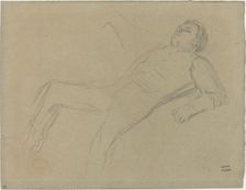 Fallen Jockey (study for "Scene from the Steeplechase: The Fallen Jockey"), c. 1866. Creator: Edgar Degas