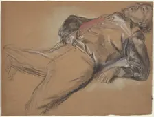Fallen Jockey (study for "Scene from the Steeplechase: The Fallen Jockey"), c. 1866. Creator: Edgar Degas