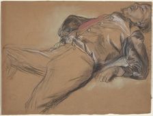 Fallen Jockey (study for "Scene from the Steeplechase: The Fallen Jockey"), c. 1866. Creator: Edgar Degas