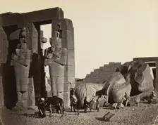 Fallen Statue at the Ramesseum, Thebes, 1857. Creator: Francis Frith (British, 1822-1898); William Mackenzie
