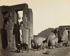 Fallen Statue at the Ramesseum, Thebes, 1857. Creator: Francis Frith (British, 1822-1898); William Mackenzie