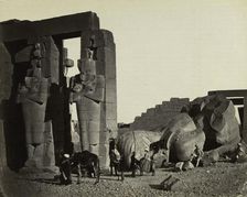 Fallen Statue at the Ramesseum, Thebes, 1857. Creator: Francis Frith (British, 1822-1898); William Mackenzie